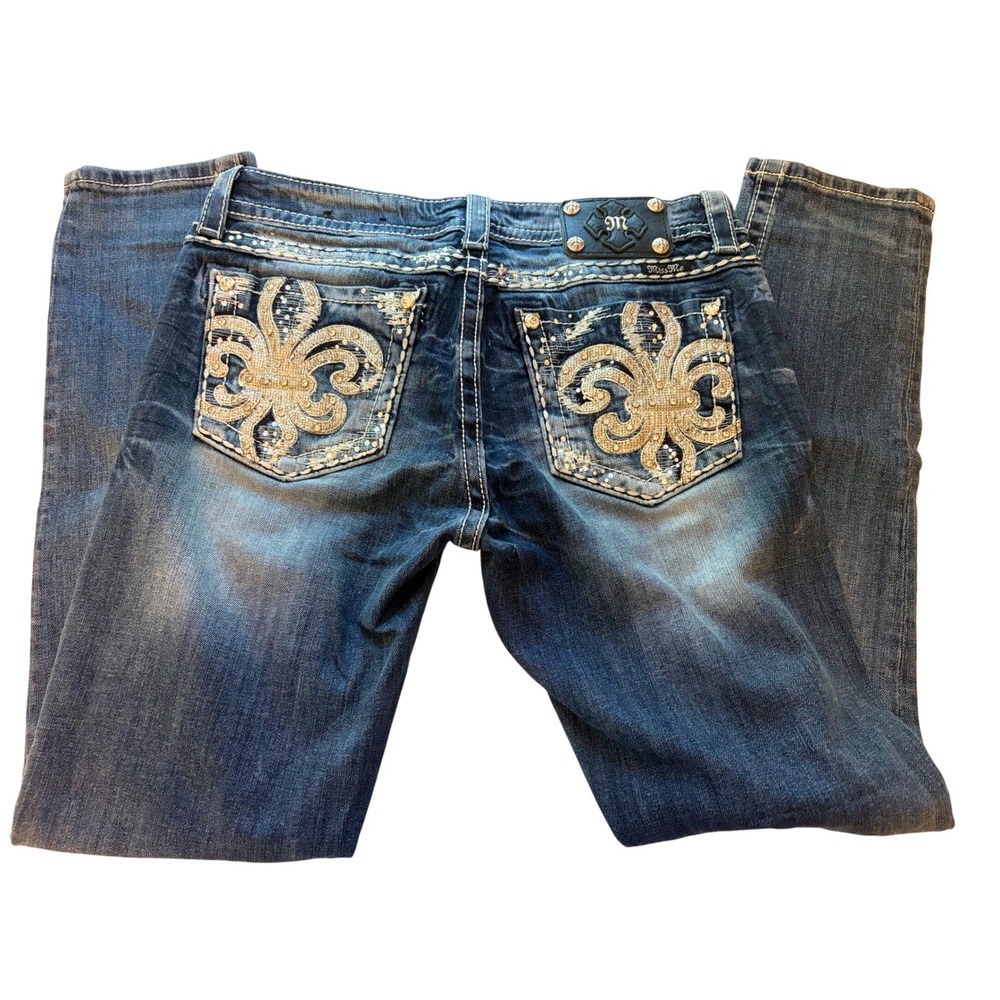 Miss Me Skinny Jeans 30 Blue Y2K, Western, Distressed, Rhinestone, Coquette